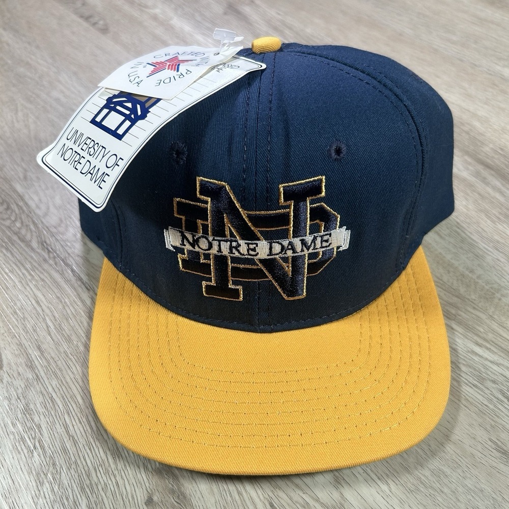 VTG Notre‎ Dame Fighting Irish Snapback Hat NWT College Blue P Cap USA